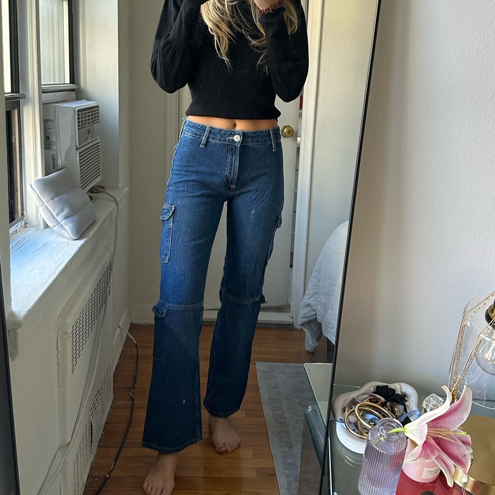 Zara denim cargo